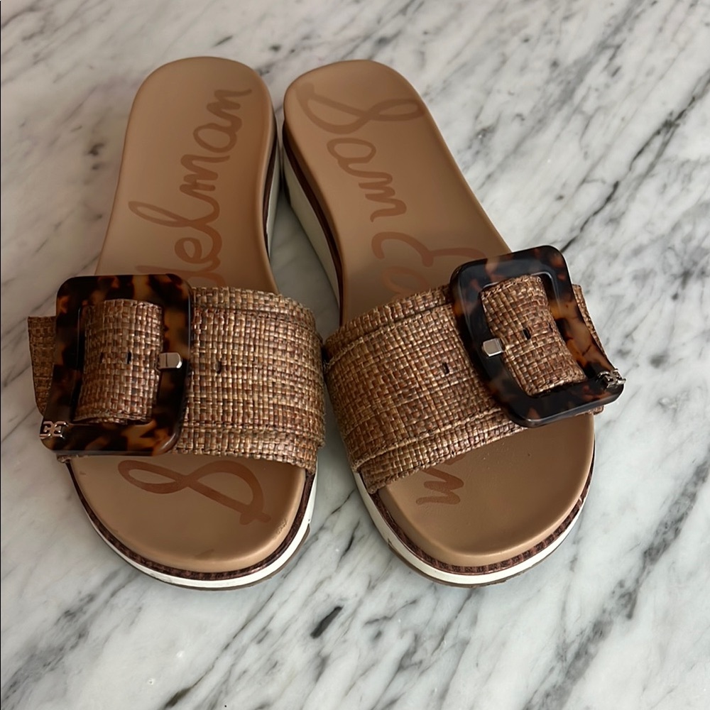 Sam Edelman Women's Tan Slide Sandals